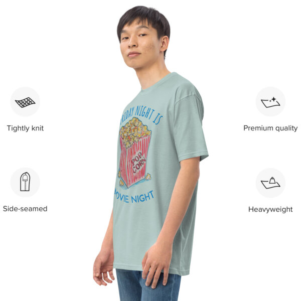 Friday Night Movie Night / Men’s premium heavyweight tee - Image 2