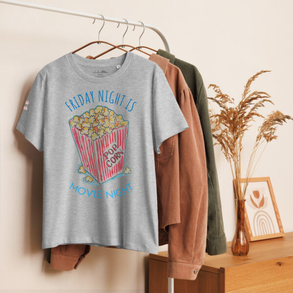 Friday Night Movie Night / Women’s organic ribbed neck t-shirt - Image 2