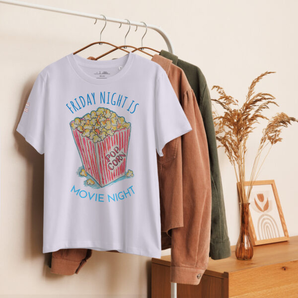 Friday Night Movie Night / Women’s organic ribbed neck t-shirt - Image 3