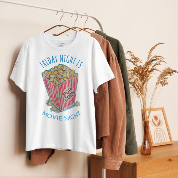 Friday Night Movie Night / Women’s organic ribbed neck t-shirt - Image 7